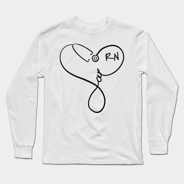 Registered Nurse Love Black Long Sleeve T-Shirt by cre8tive-liv